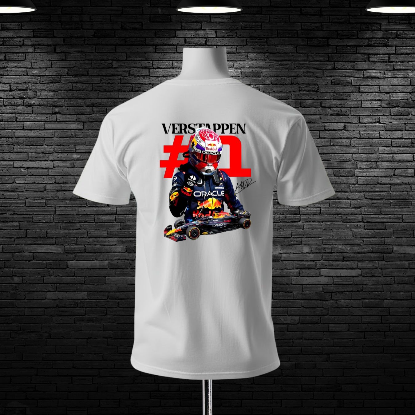 F1 M-Verstappen Back Print Cotton T-shirt