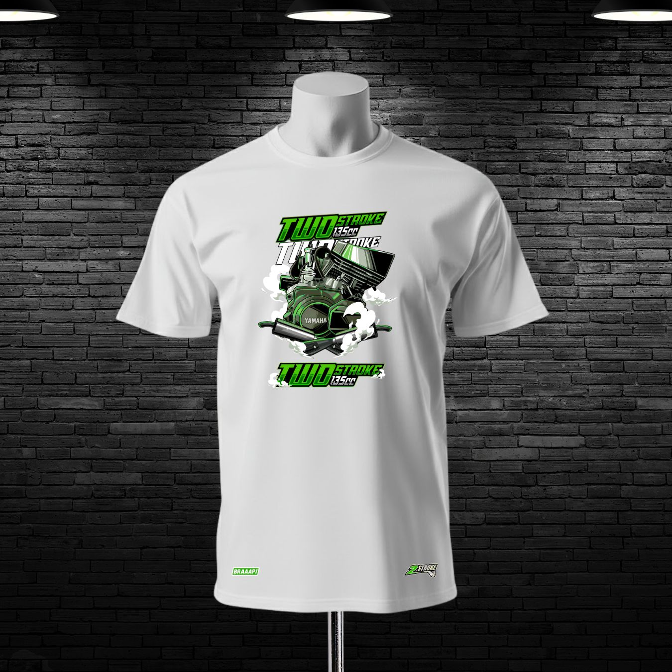 Tow Stroke Engine Printed Cotton T-shirt - Image 3