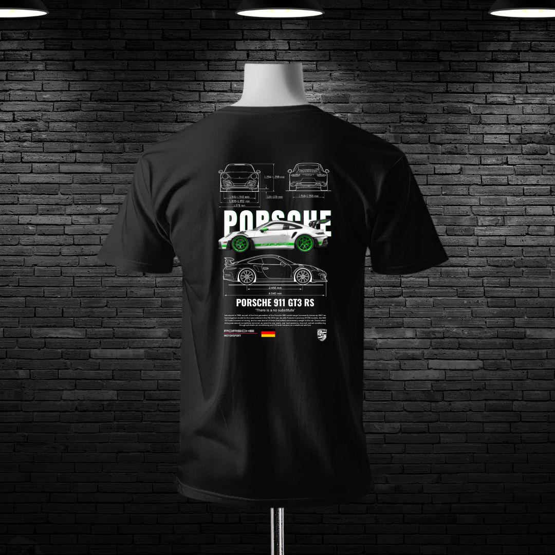 911 Porsche Back Print Cotton T-shirt