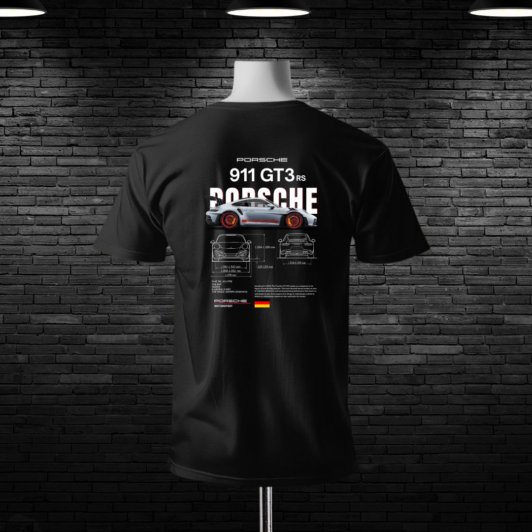 Porsche 911 Back Print Cotton T-shirt