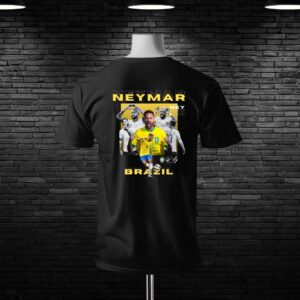 Brazil Neymar Jr Back Print Cotton T-shirt