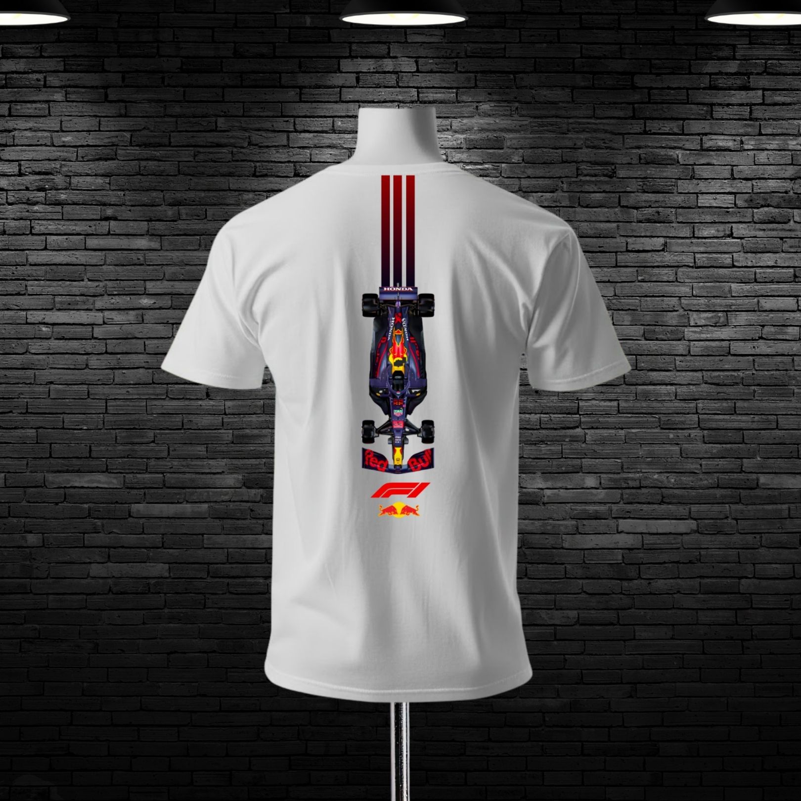 Redbull F1 Car Back Printed Cotton T-shirt