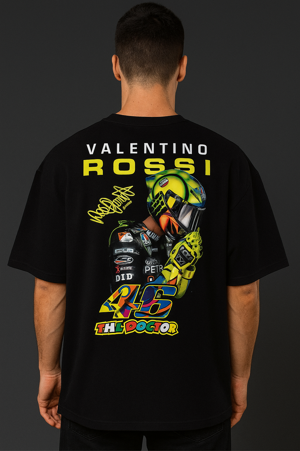 Valentino Rossi 46 Printed Oversized T-Shirt