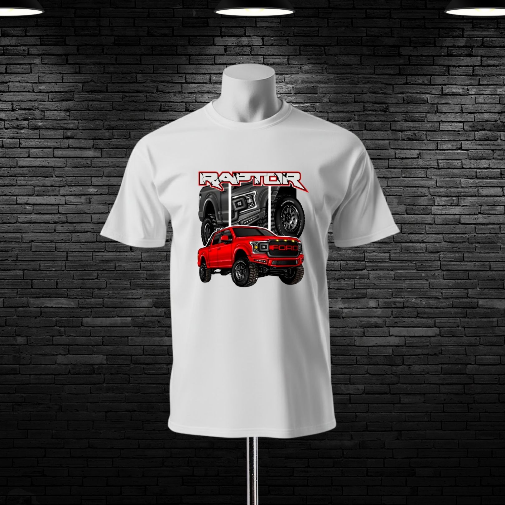 Ford Raptor Car Printed Cotton T-shirt