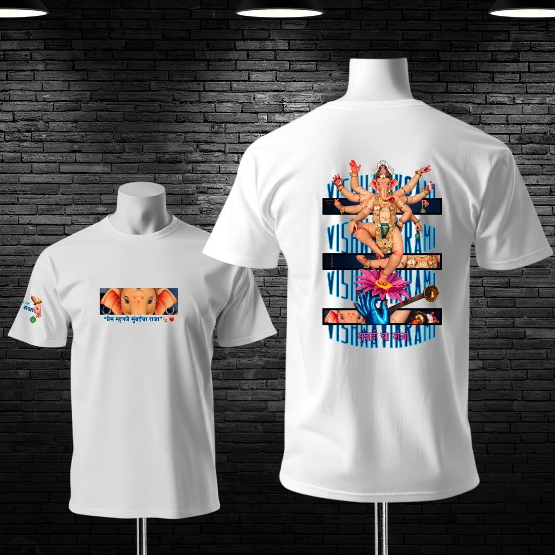 Premium Mumbai Cha Raja 2026 Special Custom Cotton T-shirt - Image 2