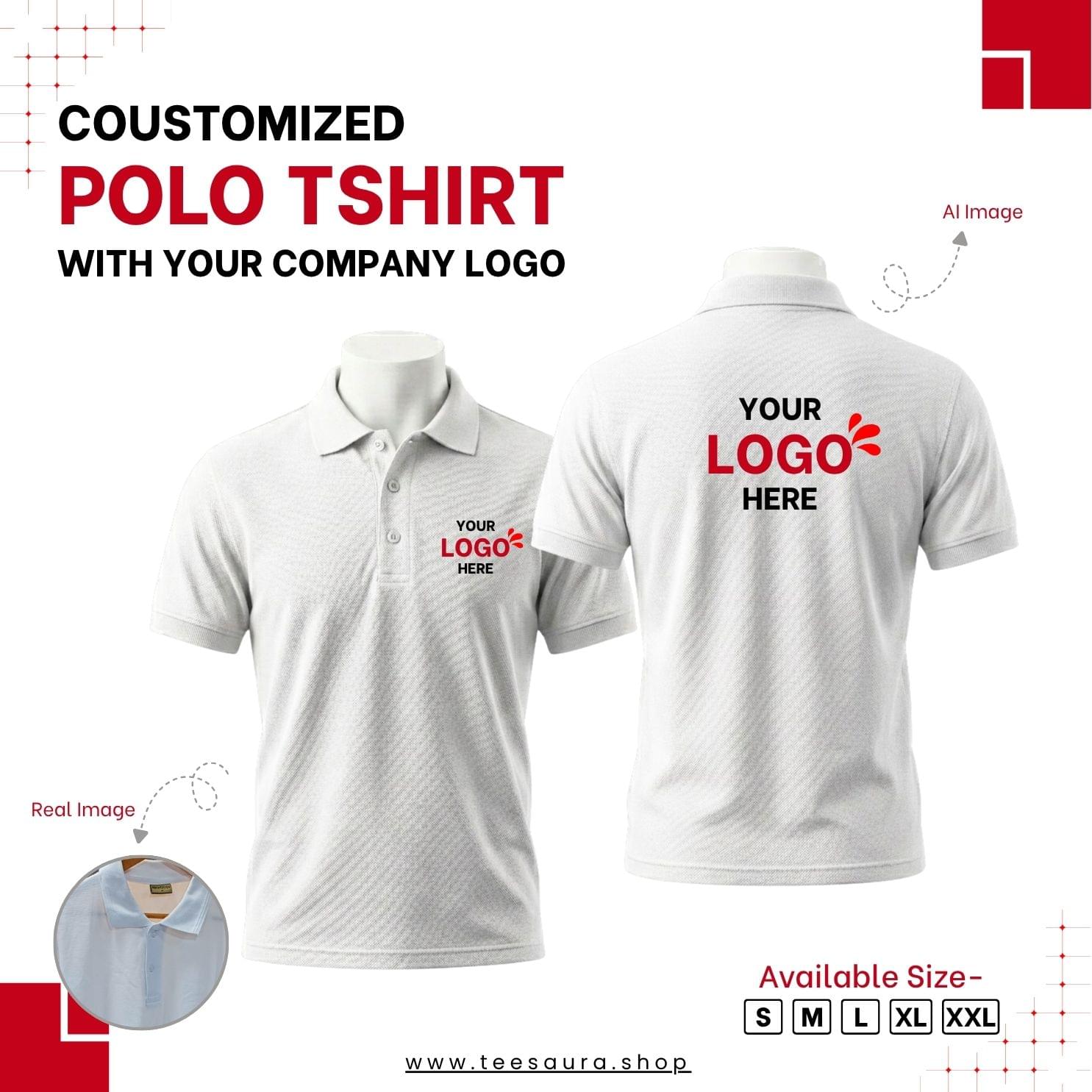 Customized Polo T-Shirt With Your Company Logo | Order Logo Printed Tees | Teesaura.shop - Image 4