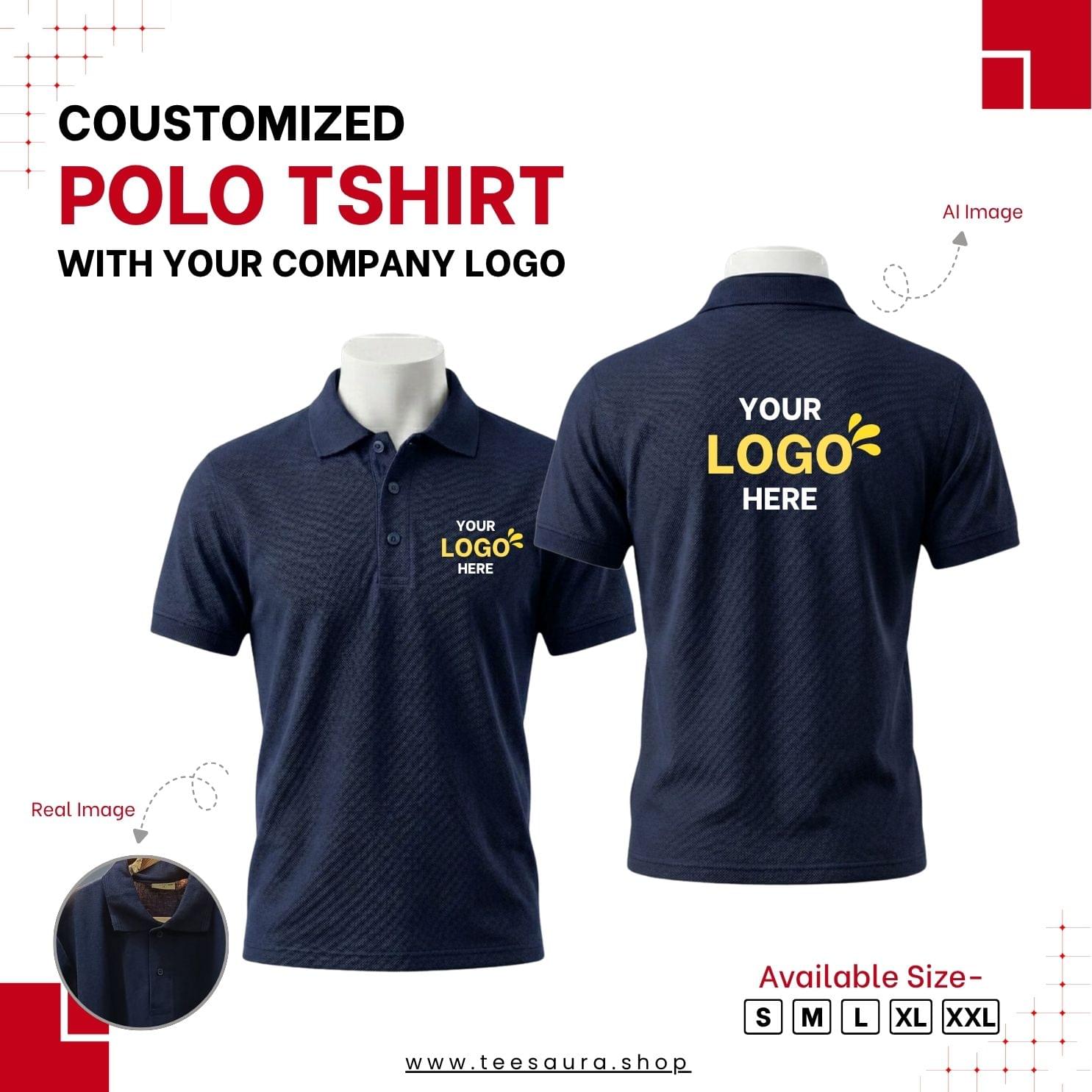 Customized Polo T-Shirt With Your Company Logo | Order Logo Printed Tees | Teesaura.shop - Image 3