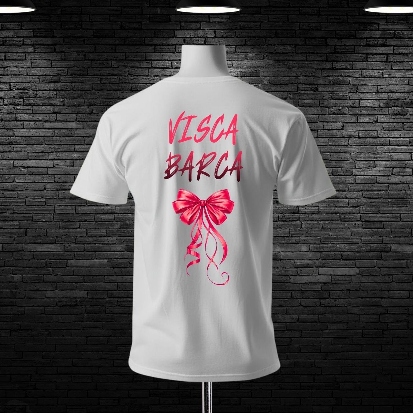 Barcelona Visca Barca With Hello Kitty Custom Printed Cotton T-shirt For Women's. - Image 2